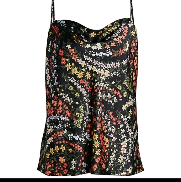 ATM Anthony Thomas Melillo Black Silky Sarin Floral Camisole Skirt Matching Set - Picture 5 of 10